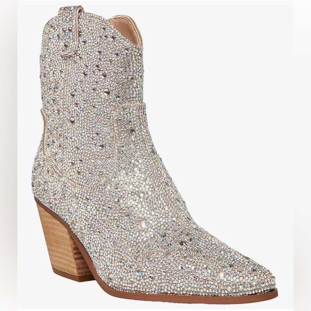 Betsey Johnson Glittering Rhinestone Heeled Boots
